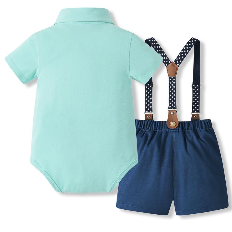 Boys' Gentleman Summer Romper Set: Infant & Toddler First Birthday Suit