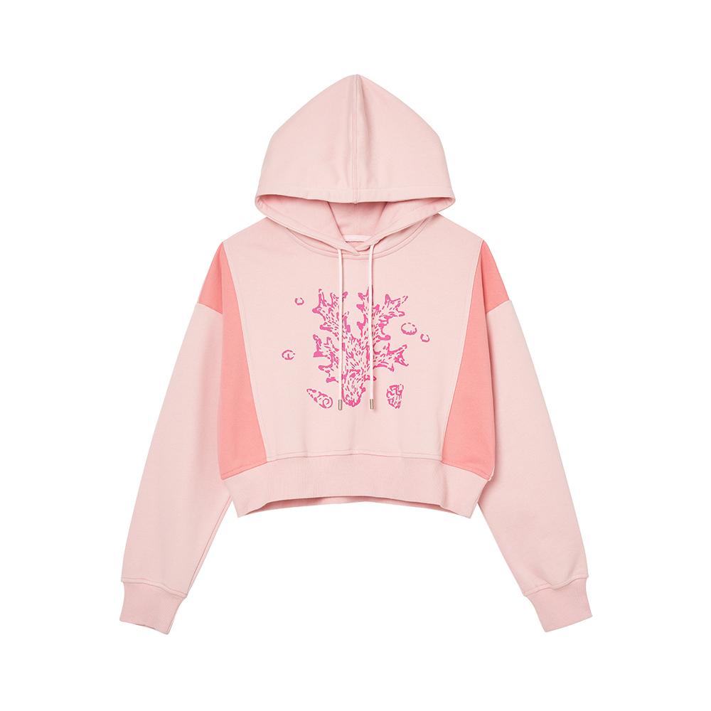 Denivel Coral Reef Crop Hoodie (4 Colors) Note/S