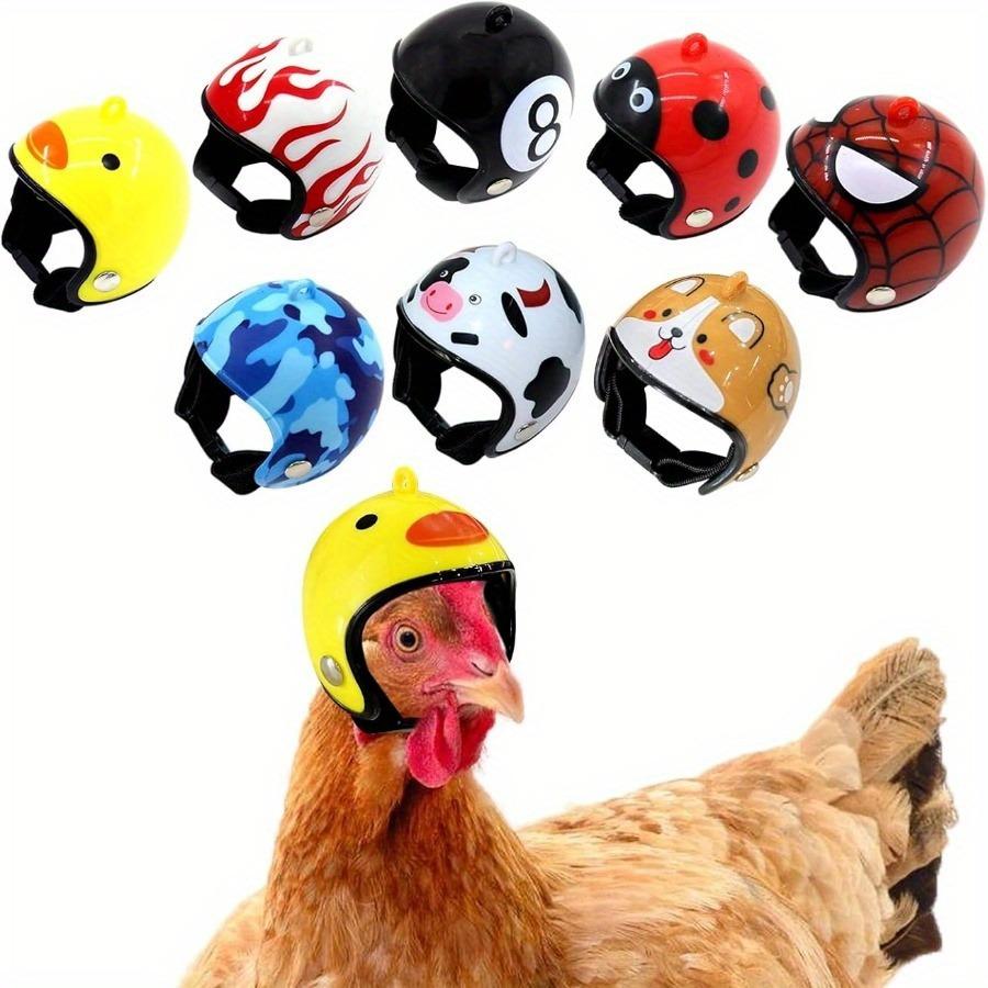 Adjustable Elastic Chicken Helmet - Safety Bird Hat, Pet Costumes for Hens/Parrot/Parakeet & Small Pet Chickens