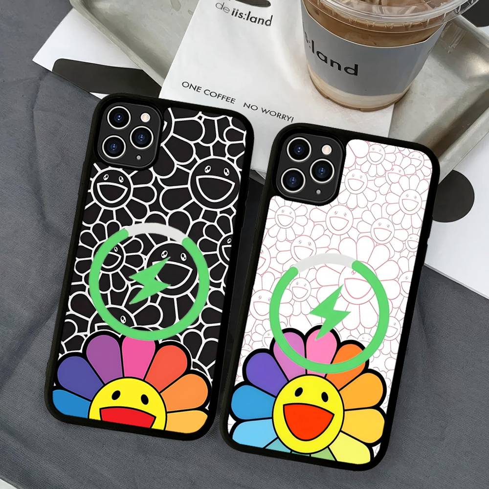 Japonský Artisti M-murakami T-takash Art Barevný Magnetický Kryt Pro iPhone 17 16 14 13 15 Pro Max Bezdrátové Nabíjení Kryt Telefonu