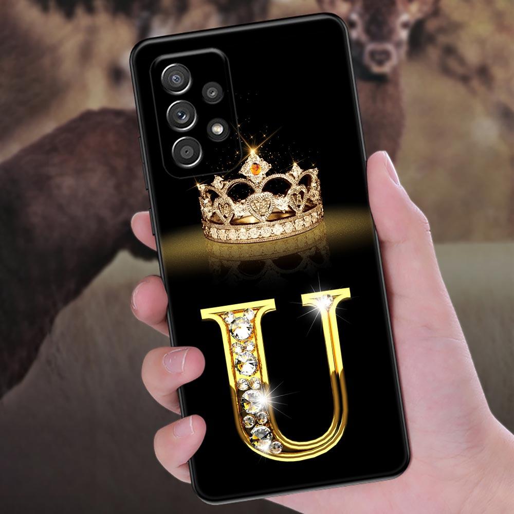Letter M L E T K J I U Funda For Samsung Galaxy A56 A55 A36 A26 A16 A54 A52 A72 A35 A34 A25 A21S A14 A06 Case Soft Phone Cover
