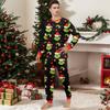 Christmas Print Cute Family Set Pajamas, Home Clothes, Family Set Long Sleeve Top Pants Set