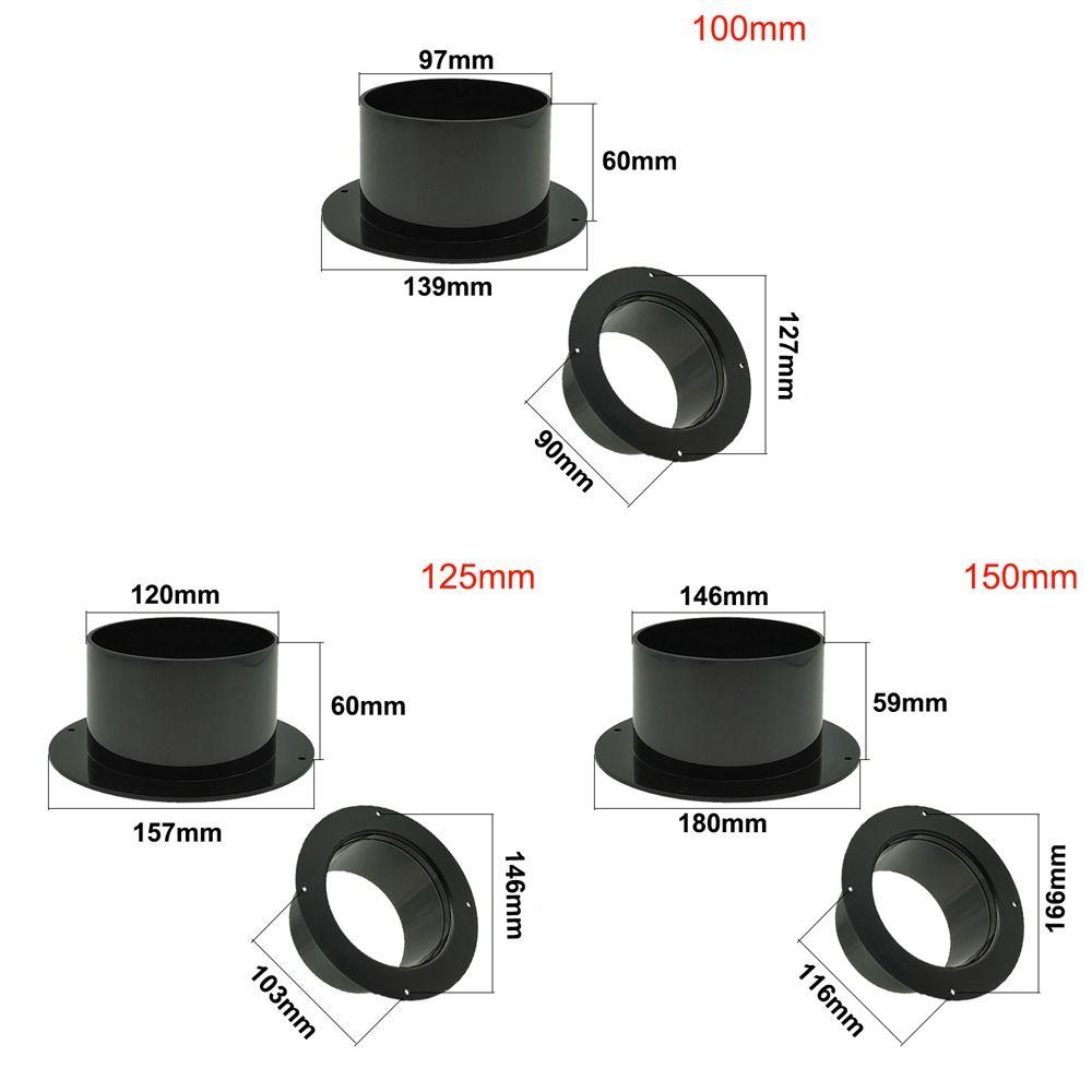 Black Ventilation Pipe Joint ABS Exhaust Pipe Connector Wall Flange Connector  Ventilation Pipe