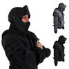 Enfärgad Pullover Hoodie med Fickor Medeltida Stil Ansiktsskydd Huvtröja Herr Sweatshirt Halloweenkläder