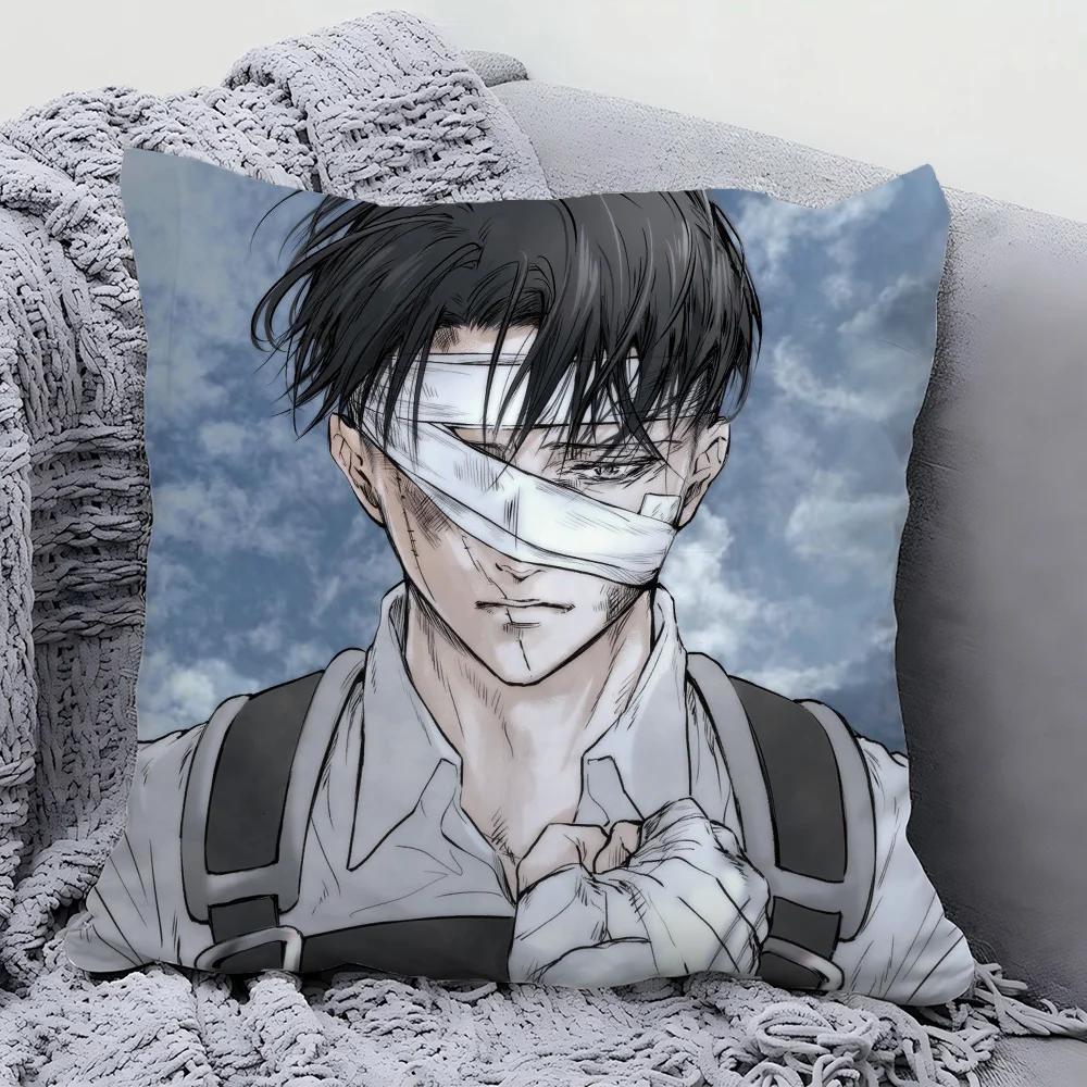 1pc Levi Ackerman Attack On Titan Pillow Case Square Pillow Bedroom Sofa Leisure Comfort Car Living Room Home Decoration 40X40
