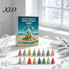 Christmas Tree Collection Gift for Adults 2026 Advent Calendar, Sea Glass 2D Acrylic Ornament Set Coastal Calendar with Hanging String, Holiday