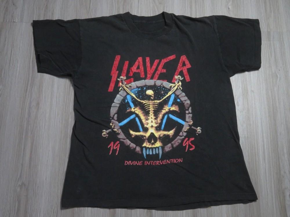 1995 Slayer Divine Intervention Tour Футболка с логотипом группы Металл Размер S-5XL 90-е Перепечатка НОВАЯ Унисекс Футболка M