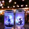 1pc/2pc outdoor solar glass jar lights, solar lantern fairy lights, suspended vertical lights, garden decoration colorful lights