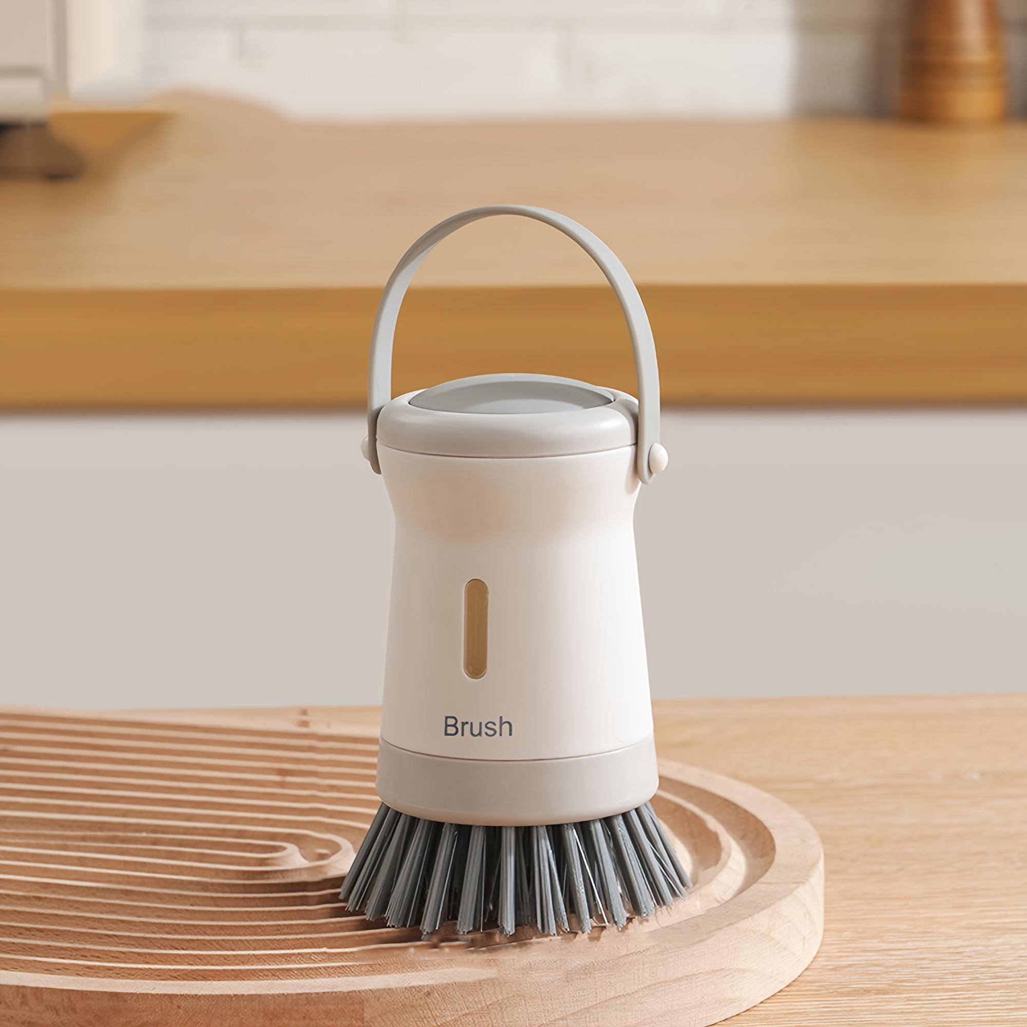 

1pc Multifunctional Kitchen Pot Brush with Soap Dispenser, Durable Pot Scrubber for Sink and Countertop белый