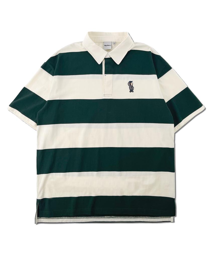 RAYFIKERS Striped Small Embroidered Polo Shirt Mq2Tu275_Dark Green