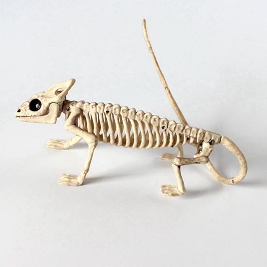 Halloween Decoration Mini Skeleton Bone Statues Poseable Rat Dog Spider Cat Owl Skeleton Figurine for Haunted House Party Decor