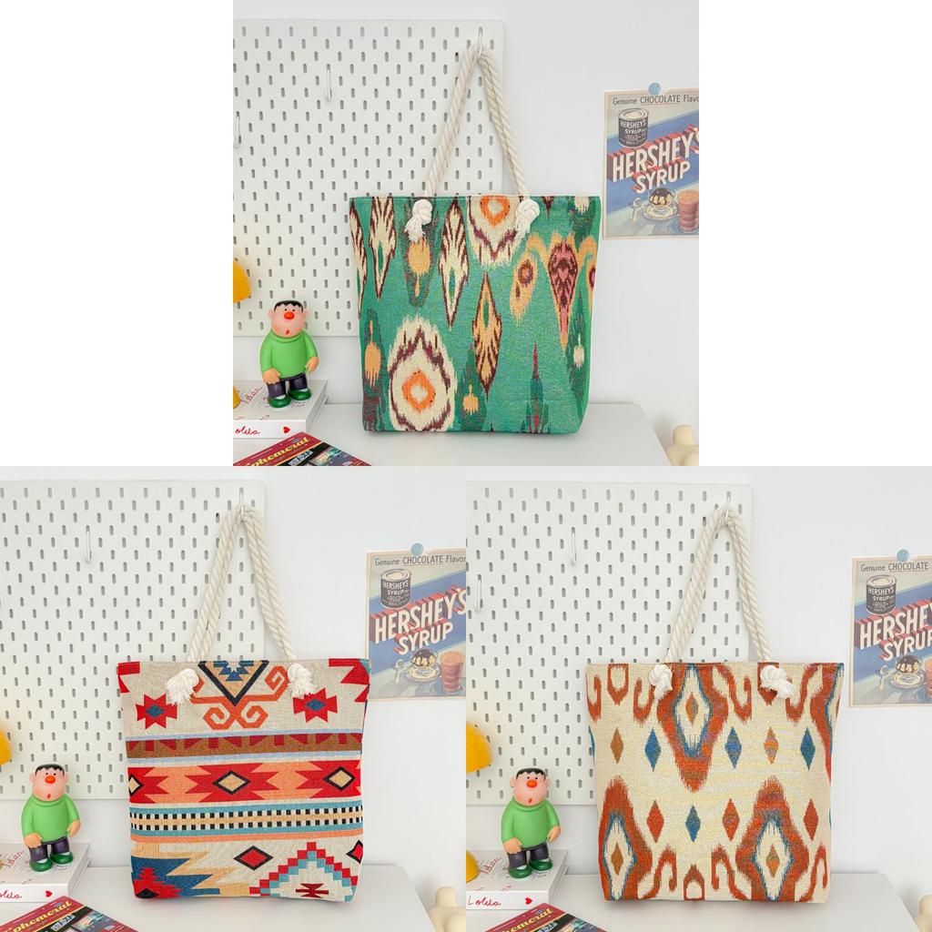 Mandala Canvas Shoulder Bag With Embroidery For Daily Use