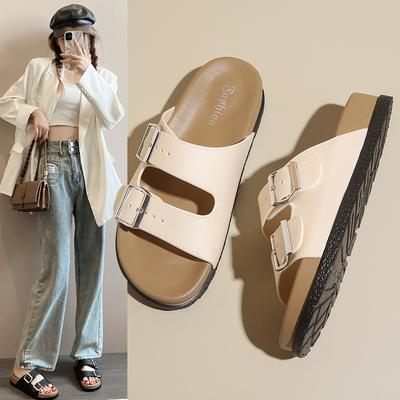 Verstellbare Sandalen mit dicker Sohle für Damen im französischen Stil, Outdoor-Mode für Frühling und Sommer, Strandschuhe mit weicher Sohle, Sandalen für den Strand