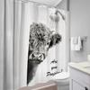 Funny Cow Shower Curtain Machine Washable All Season Waterproof Privacy Protection Humor Design Cute Enhance Spatial Aesthetics