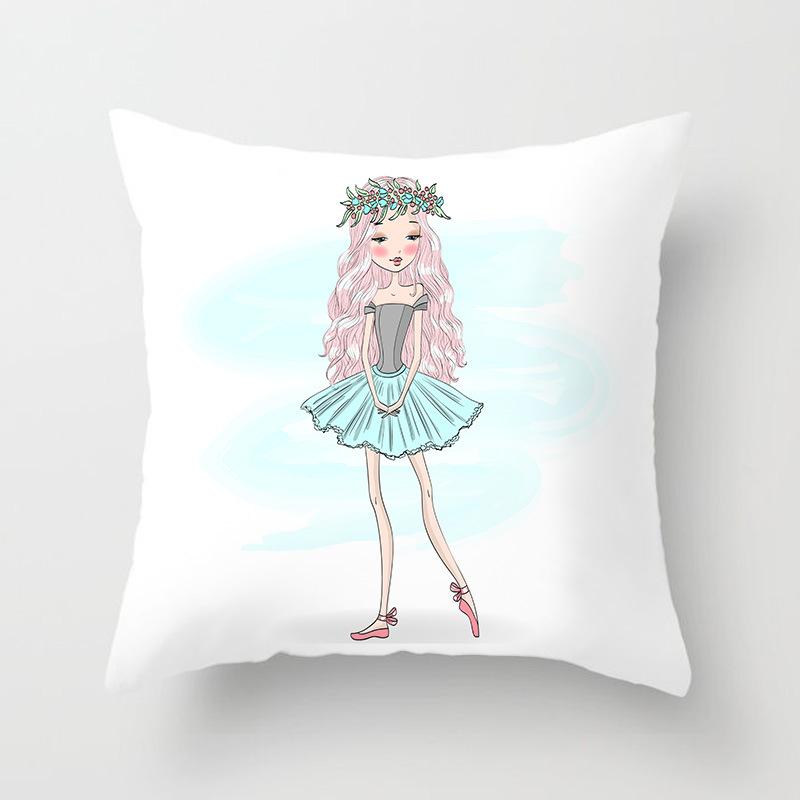 Ballet Dance Girl Pillow Cover Home Material Sofa Pillow Cushion Cover Ins Style Sleeping Side Premium Durable