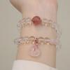 Natural White Crystal Bracelet Strawberry Crystal Pendant Bracelet. Bangles Women Fashion Jewelry Accessories Gift