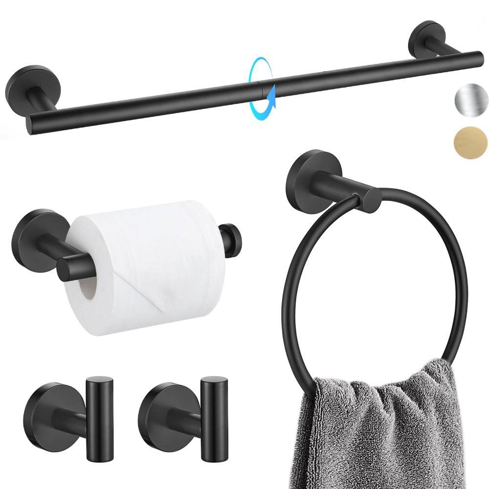 Rustproof Bath Towel Holder 5 Pieces Towel Bar Set Premium Quality Bathroom Hardware Set  Hotel