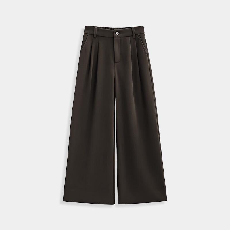 IEF Women's High-Waisted Wool-Blend Wide-Leg Trousers