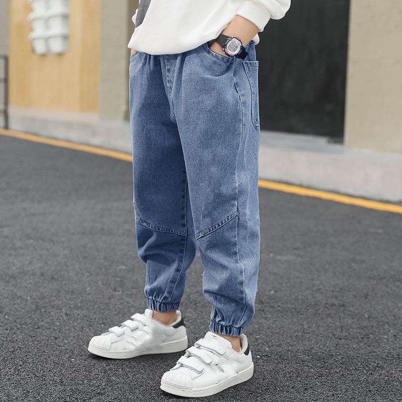 Детская одежда Повседневные джинсы для мальчика Брюки Деним Хлопок Эластичная талия Джинсы Детские Повседневные брюки 110CM