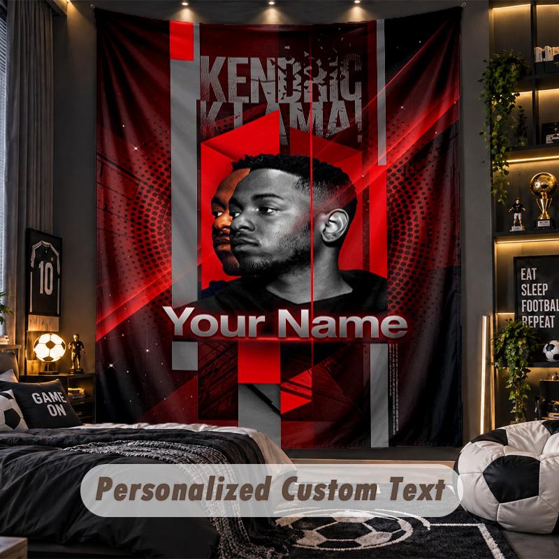 Personalized Wall Tapestry,Kendrick Lamar Custom Printed Name, Fabric Wall Art For Indoor Room Backdrop