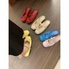 Gentle little red ballet style bag head half slippers women's 2025 spring and summer new bow retro Mary Jane shoes