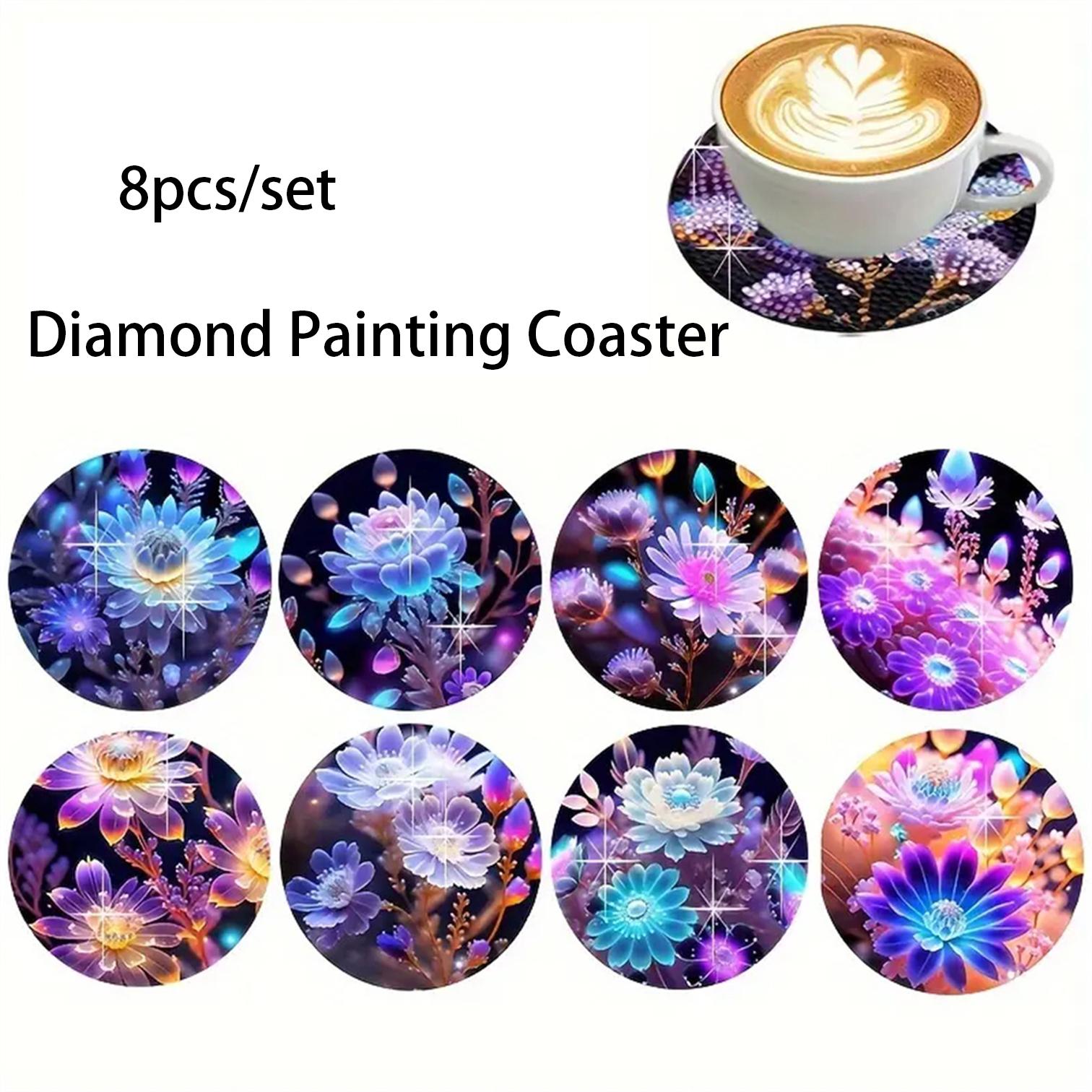

8 шт./набор Набор подставок для алмазной живописи с подставкой DIY Цветочный узор Круглый набор подставок DIY Поделки Отличный подарок 10x10см