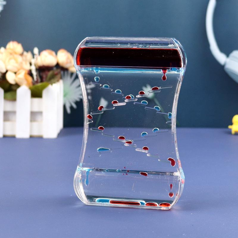Creative Dynamic Oil Drop Toy Plastic Funnel Liquid Hourglass Student Gift Ornament