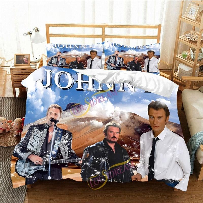Francia Cantante Rock J-Johnny H-Hallyday Set Biancheria da Letto Singolo Twin Full Queen King Size Set Letto Adulto Bambino Camera da Letto Set Copripiumino