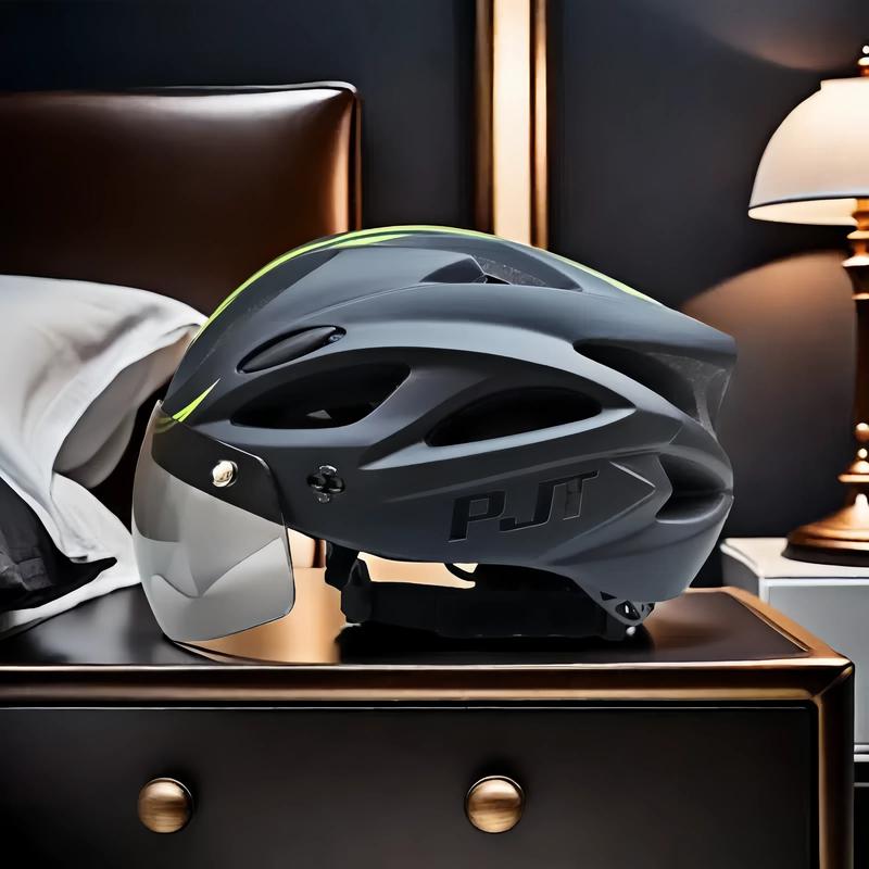 Matt Color 4 In 1 Bike Helmet With Sun Goggle & Sun Visor Rechargeable Adult Bicycle Helmet Sunglasses Road MTB Cycling Helmet