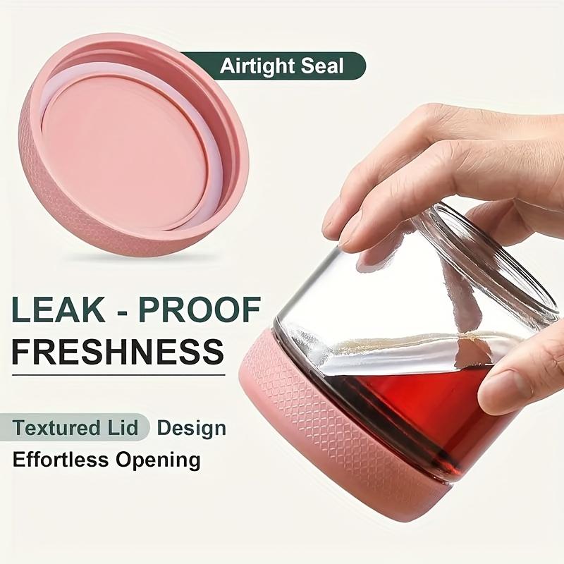 Set of 6 10 Oz Glass Airtight Jars with Airtight Flip Top Lids, Multi-Purpose, Dishwasher And Freezer Safe, Round Containers for Pantry Organization