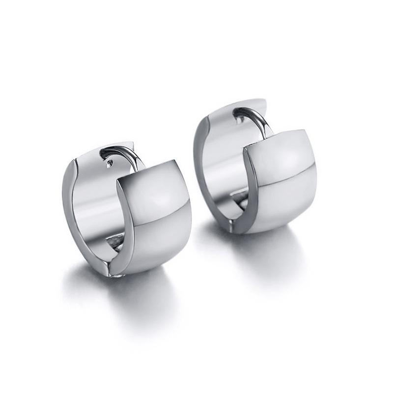 

Minimalist Hoop Earrings for Women,Small Simple Glossy Stainless Steel Circle Earrings,Lady Chic Casual Round Street Ear Jewelry