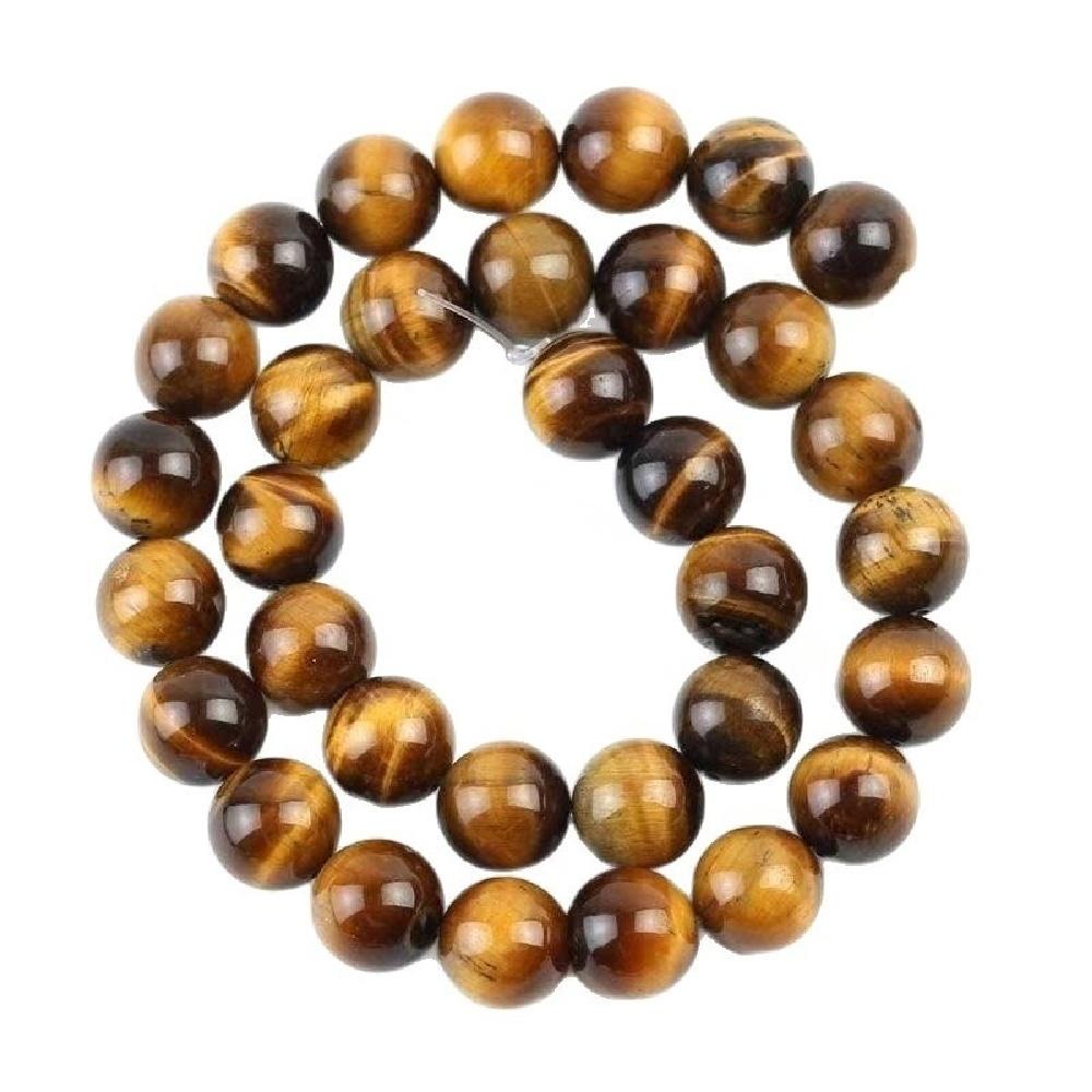 Yellow Tiger Eye Grain Natural Stone Beads 15"Strand Smooth Loose Spacer Beads 4/6/8/10/12mm for Jewelry Making DIY Bracelets Accessories