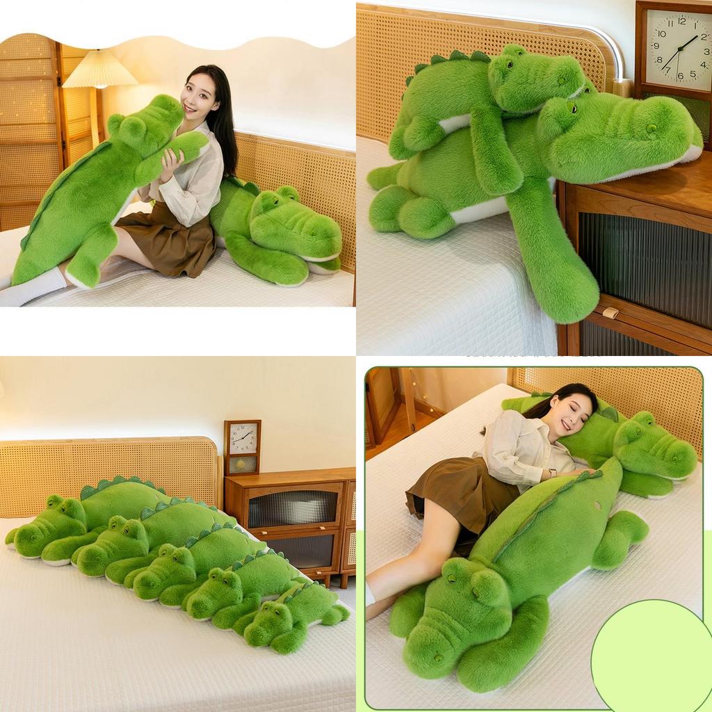 Entzückendes grünes Krokodil Plüschkissen Weiches Tier Spielzeug für Kinder Kreative Geschenkidee