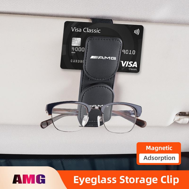 Car Glasses Clip Sun Visor Eyeglasses Sunglasses Holder Auto Interior Accessories For Mercedes Benz AMG A B C E G CLA GLA W211