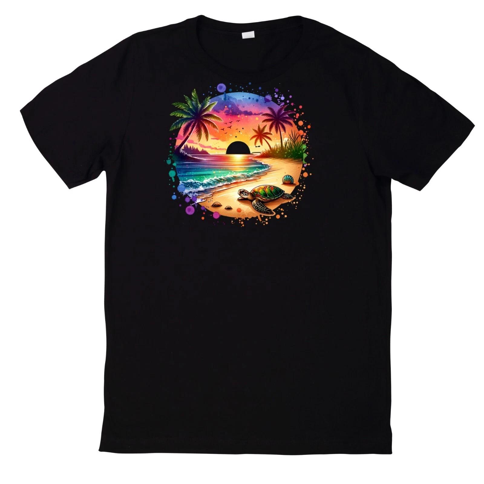 T-Shirt Sommer am Strand Motiv Baumwolle M