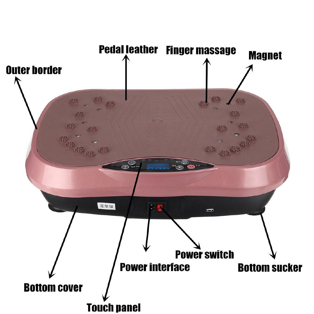 Máquina de Vibración para Ejercicio Fitness de 200W Plataforma Entrenadora Body Shaper Plataforma Máquina Pérdida de Peso Entrenamiento de Sacudidas