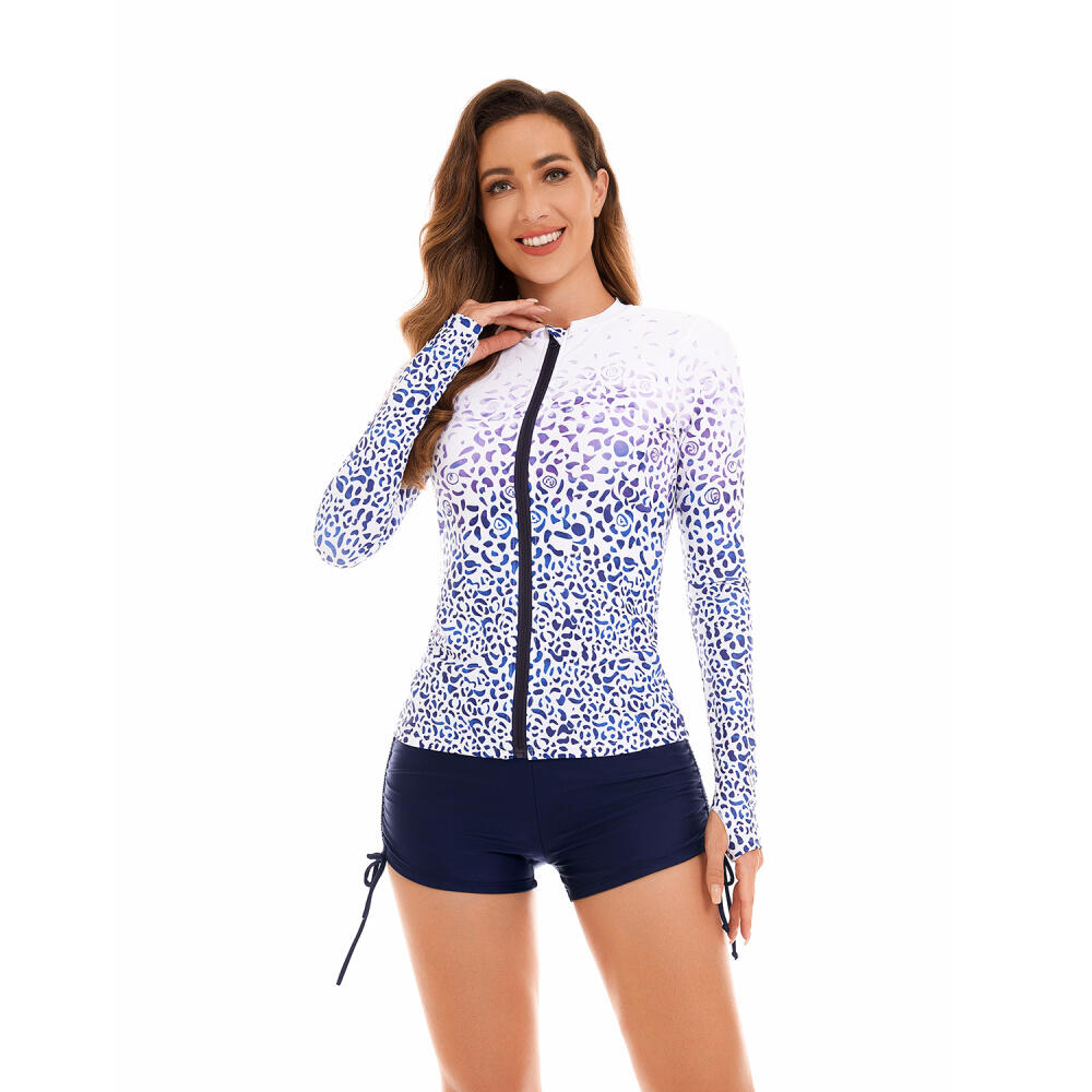 

Split Long Sleeve Surfer Suit Sunscreen Women s Swimsuit Hot Spring Diving Suit Sexy Swimsuit XL синий