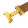HERMES leather Constance H belt Brown leather Used