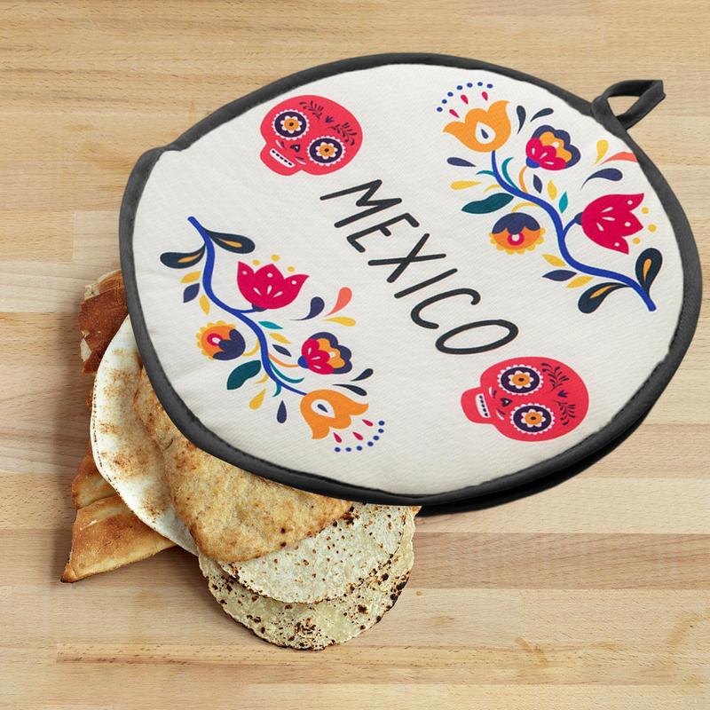 30cm Cloth Bag Burrito Portable Tortilla Warmer Pouch Kitchen For Microwave Restaurant Food Pancake Heat Resistant Printed Flour