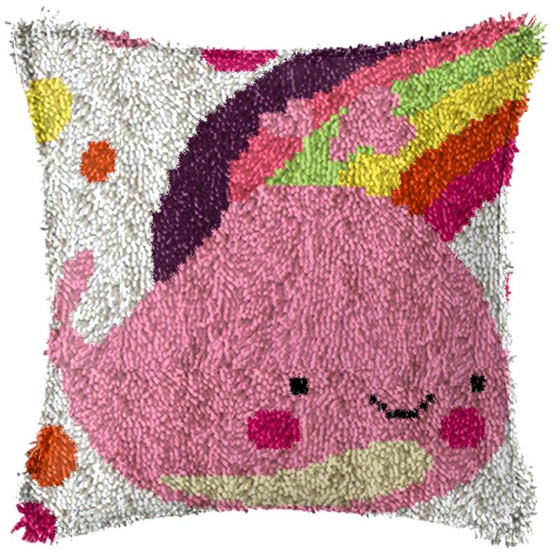 

Cartoon Series Latch Hook Rug Kits Pillows Smyrna Package Carpet Embroidery Latch Hook Kit DIY Cross Stitch Pillow Knooppakket