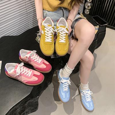 Retro Blue Women's Autumn New Casual Versatile Dopamine Sneakers Flat Baseplate Shoes Trendy Shoes