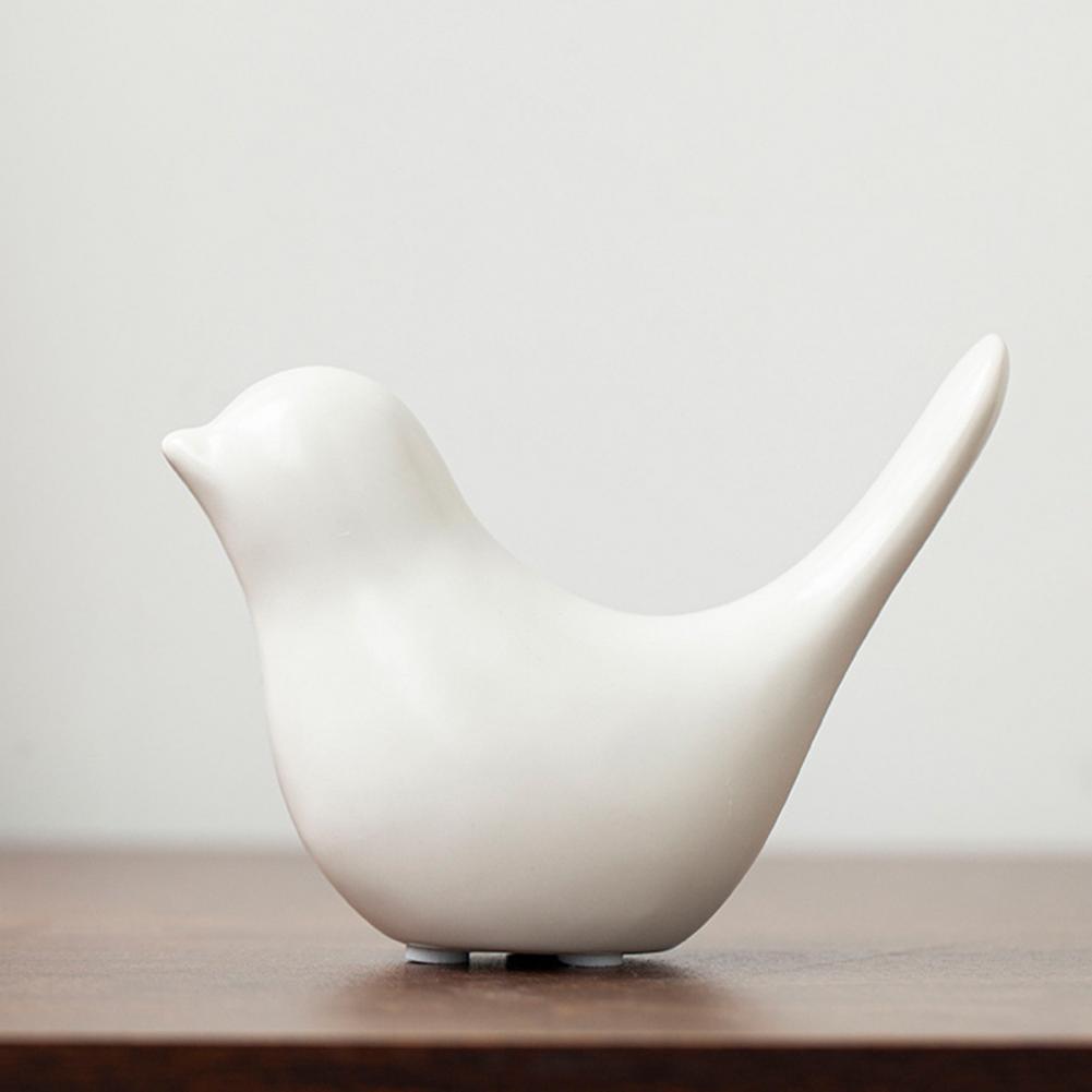 Décoration d'Oiseau de Chambre Figurine Sculpture d'Oiseau Abstrait en Céramique Statue Moderne Noir Blanc Doré Maison Bureau Chambre Table