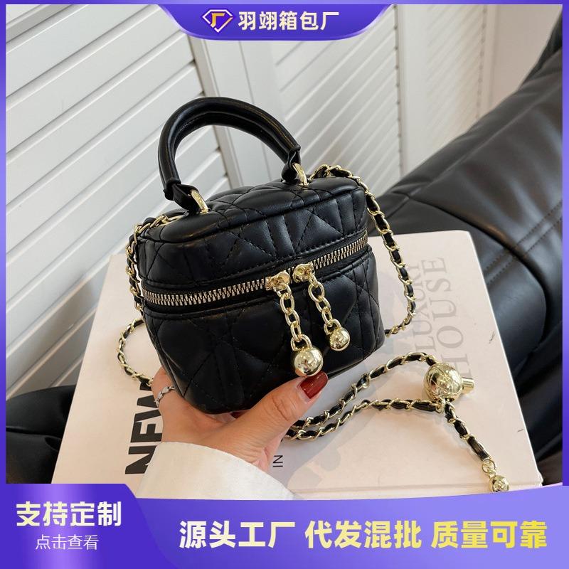 Rhombus Chain Bag Women's New High-end Fashion Mini Shoulder Messenger Bag Popular Small Square Bag
