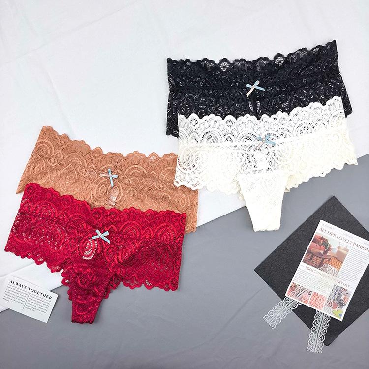 Ladies Summer High - Grade Sexy Lace Lace Mid - Waist Thong Underwear