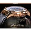Forsining Men's Fashion Leisure Hollow Multi-function Waterproof Automatic Mechanical Watch S1158-12-A