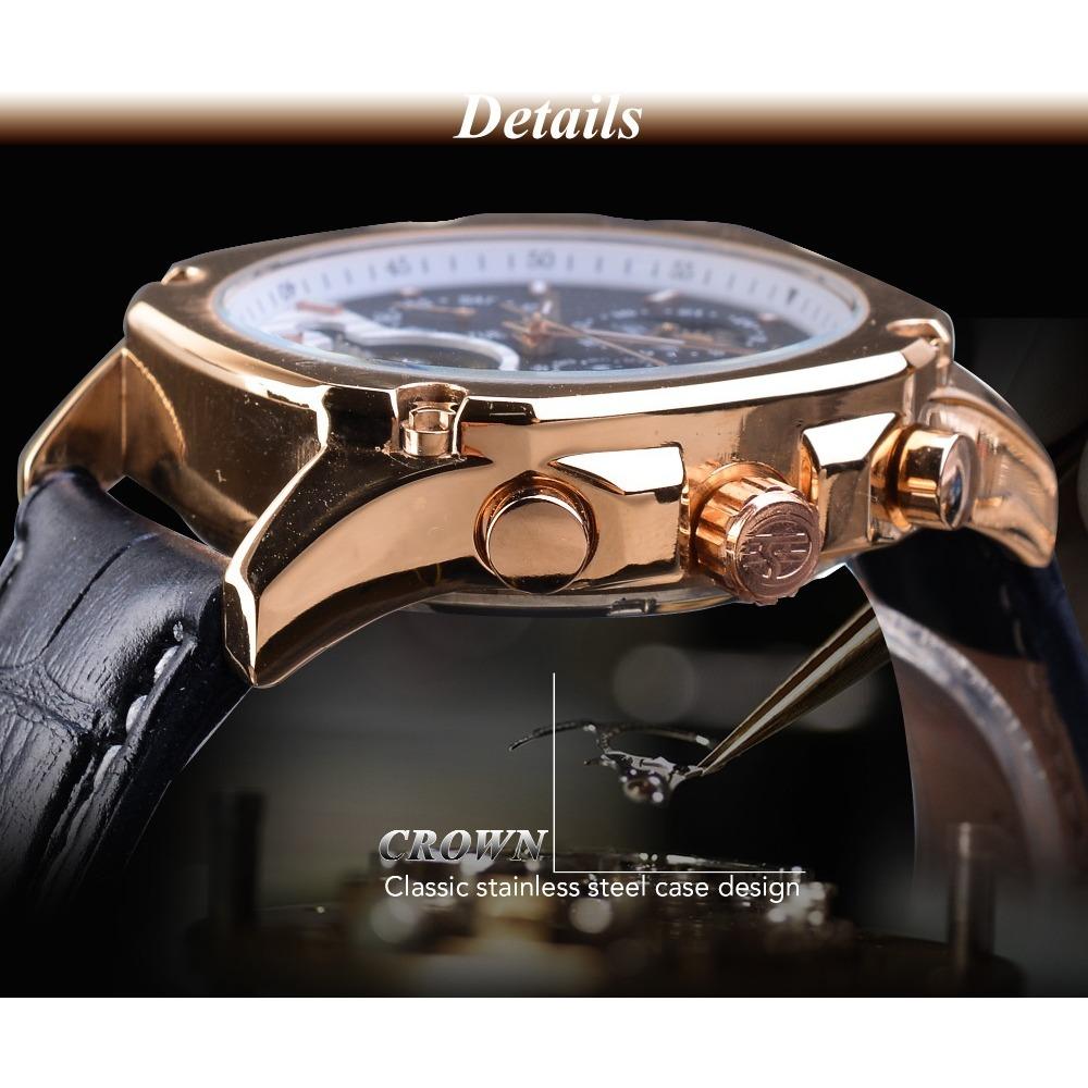 Forsining Men's Fashion Leisure Hollow Multi-function Waterproof Automatic Mechanical Watch S1158-12-A