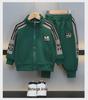 Boys' 2024 Spring/Autumn Casual Korean Sports Suit: Stylish Lettered Top & Pants Set for Kids
