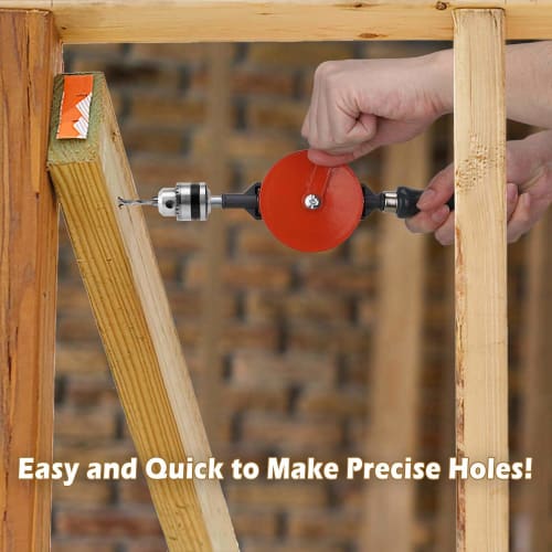 Housolution Micro Drill, 1/4 Inch (0.6-6mm) Hand Drill for Woodworking and Metal, 0.8-3mm Drill Bits, 10-Piece Set, Stainless Steel, Double Gear, DIY