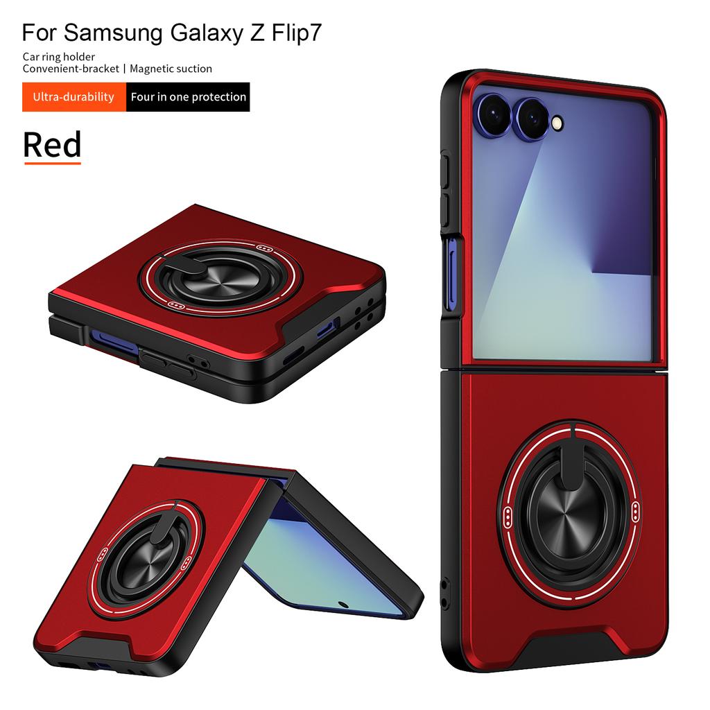 For Samsung Z Flip 7 Case Galaxy Z Flip 6 Cover Z Flip 5 7FE Magsafe Magnetic Fold Holder Military Armor Camera Protection Cover