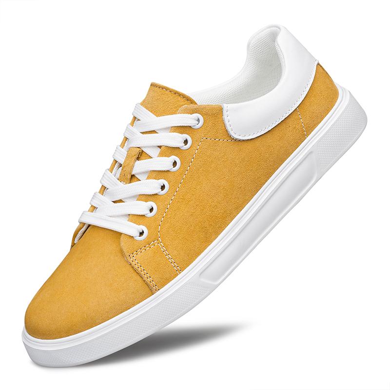 

Fashion All-match Casual Shoes Brand Outdoor Flats Lace-Up Summer Man Shoes Genuine Leather Skate Shoes Men Male Comfortable Sneakers 37 жёлтый
